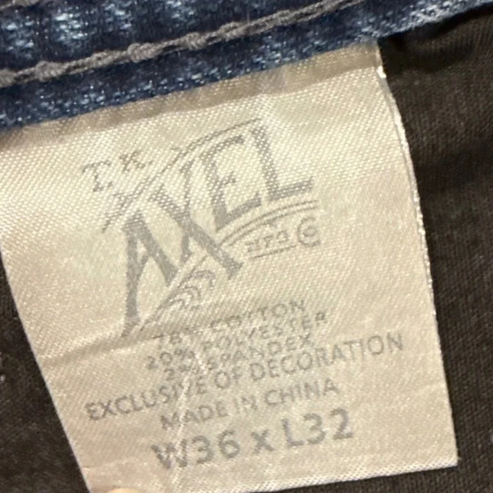 AXEL‎ BRAND Mens Slim Straight Blue Wash Denim Jeans W36 L32